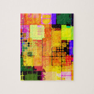 Funky geometrisch meerkleurig ontwerp legpuzzel