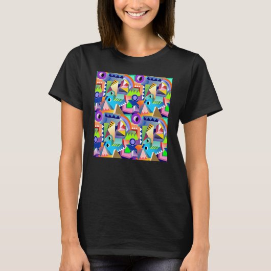 Funky Geometrisch Patroon Abstract T-shirt (Voorkant)