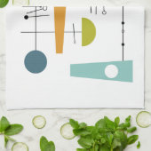 Funky geometrisch stroomschema Mid Century Retro Theedoek (Gevouwen)