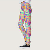 Funky Geometrische Design Multicolor Dames Leggings (Links)