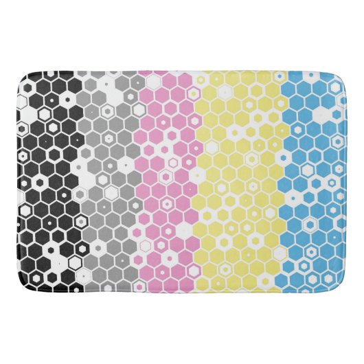 Funky Geometrische Mod Abstracte Polygender Pride Badmat (Voorkant)