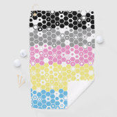 Funky Geometrische Mod Abstracte Polygender Pride  Golfhanddoek (Insitu)
