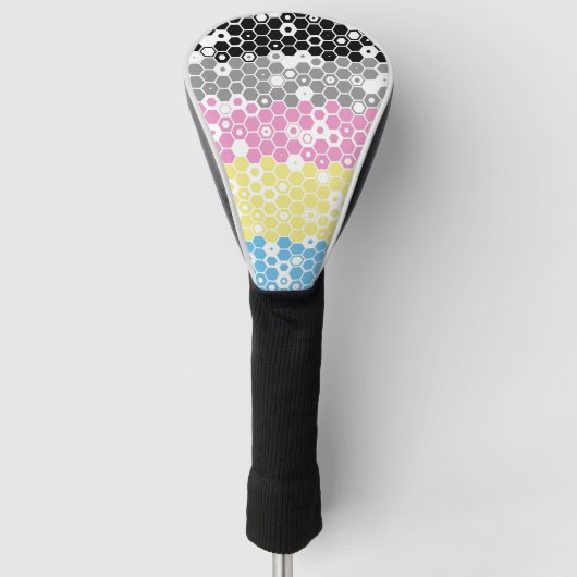 Funky Geometrische Mod Abstracte Polygender Pride  Golfheadcover (Voorkant)