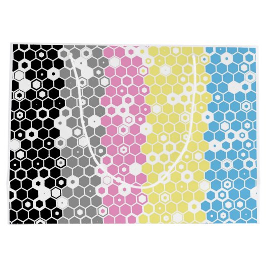 Funky Geometrische Mod Abstracte Polygender Pride  Groot Cadeauzakje (Achterkant)