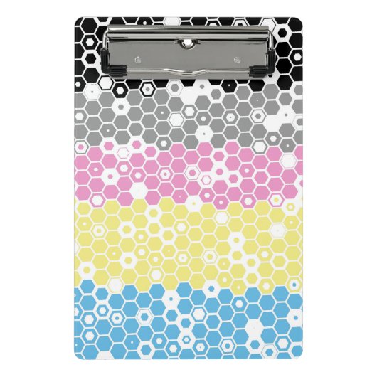 Funky Geometrische Mod Abstracte Polygender Pride Mini Klembord (Voorkant)