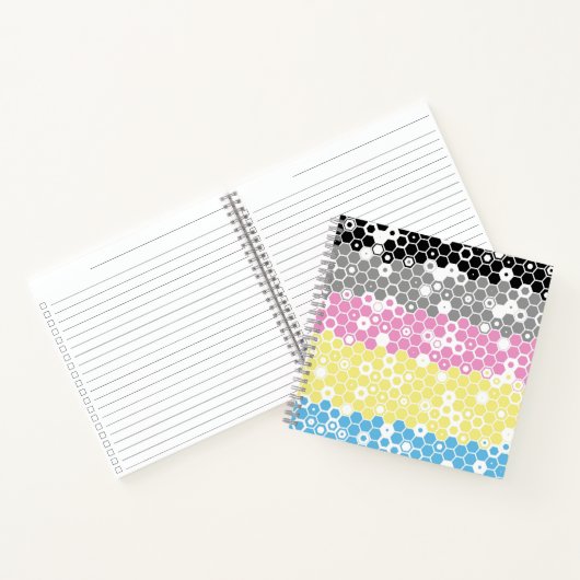Funky Geometrische Mod Abstracte Polygender Pride Notitieboek (Binnen)