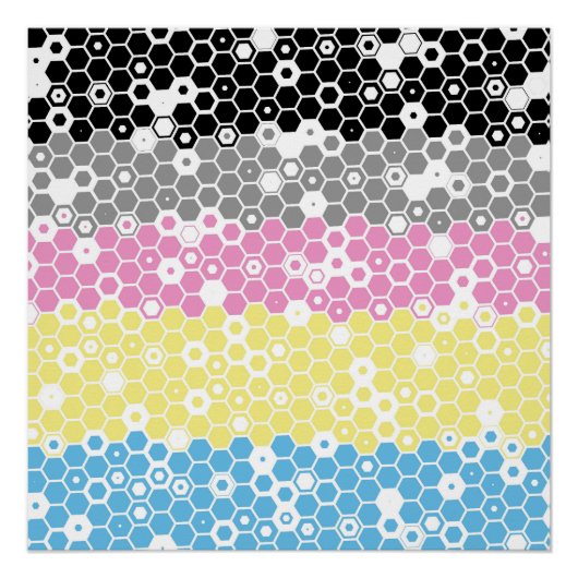 Funky Geometrische Mod Abstracte Polygender Pride  Perfect Poster (Voorkant)