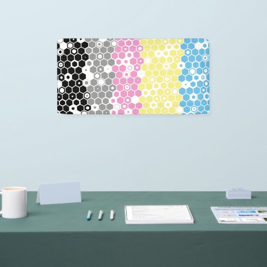Funky Geometrische Mod Abstracte Polygender Pride  Spandoek (Beurs)