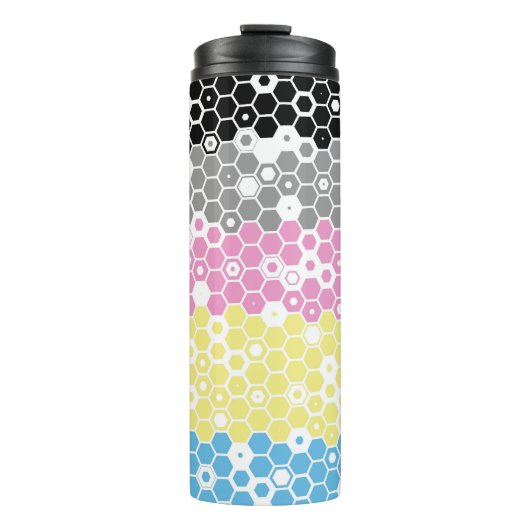 Funky Geometrische Mod Abstracte Polygender Pride Thermosbeker (Voorkant)