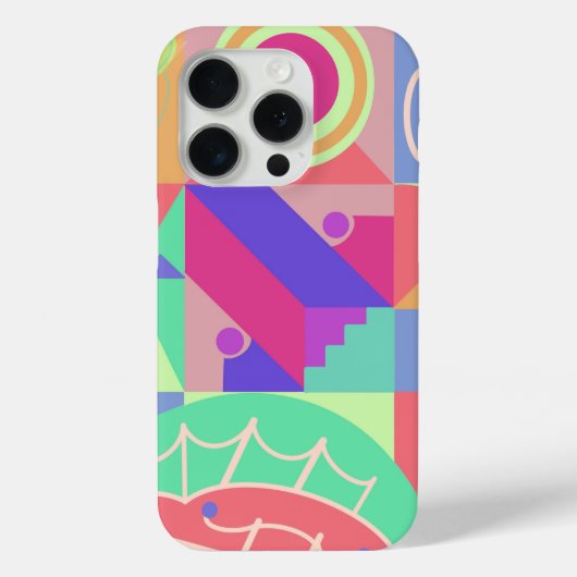 Funky geometrische patronen veelkleurig Case-Mate iPhone case (Achterkant)