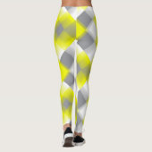 Funky Geometry Abstract Art Yellow Grey White Leggings (Achterkant)
