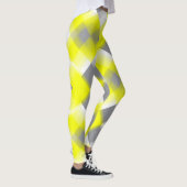 Funky Geometry Abstract Art Yellow Grey White Leggings (Rechts)