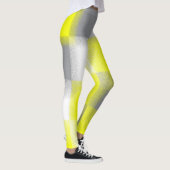 Funky Geometry Abstract Art Yellow Grey White Leggings (Rechts)