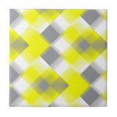 Funky Geometry Abstract Art Yellow Grey White Tegeltje (Voorkant)
