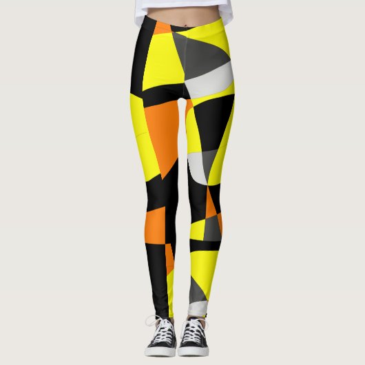 Funky Geometry Abstracte Art Sport Leggings (Voorkant)