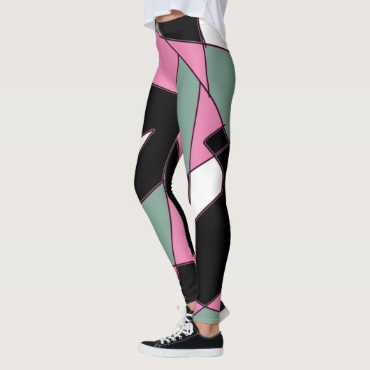 Funky Geometry Abstracte Art Sport Leggings (Links)