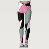 Funky Geometry Abstracte Art Sport Leggings (Voorkant)