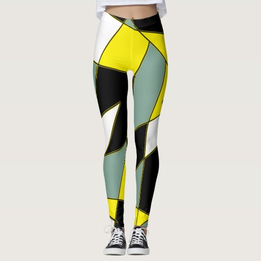 Funky Geometry Abstracte Art Sport Leggings (Voorkant)