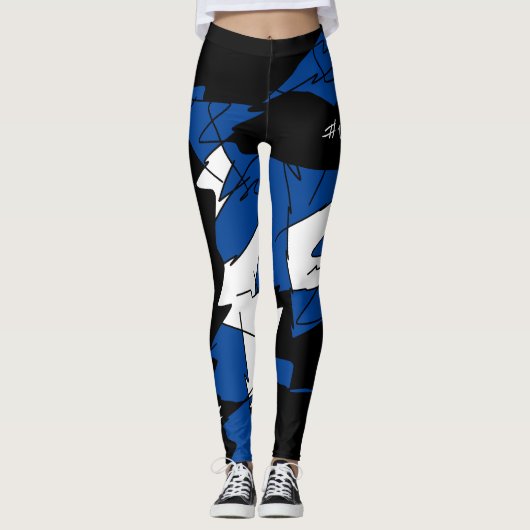 Funky Geometry Abstracte Art Sport Winner Leggings (Voorkant)