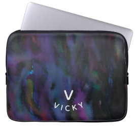 Funky gepersonaliseerde abstracte gladde waterkleu laptop sleeve