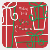 Funky geschenkdoos vierkante sticker (Voorkant)