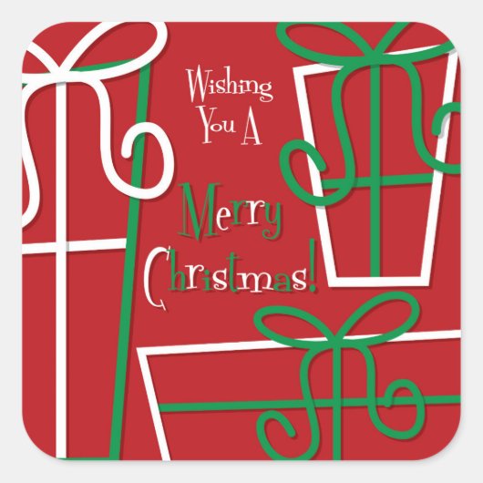 Funky geschenkdoos vierkante sticker (Voorkant)