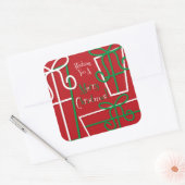 Funky geschenkdoos vierkante sticker (Envelop)