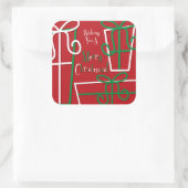 Funky geschenkdoos vierkante sticker (Tas)