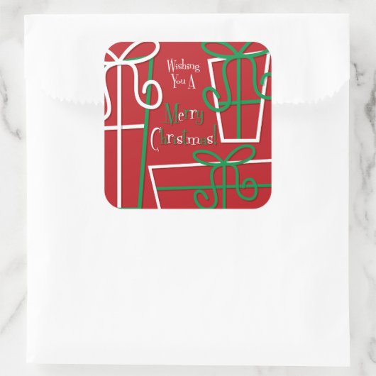 Funky geschenkdoos vierkante sticker (Tas)