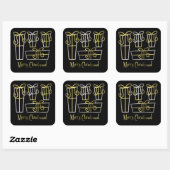 Funky geschenkdoos vierkante sticker (Vel)