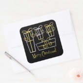 Funky geschenkdoos vierkante sticker (Envelop)