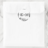 Funky gescheurde papieren muziekafdichtingen ronde sticker (Tas)