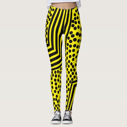 Funky gestippelde streepjes in dikke legging (Voorkant)