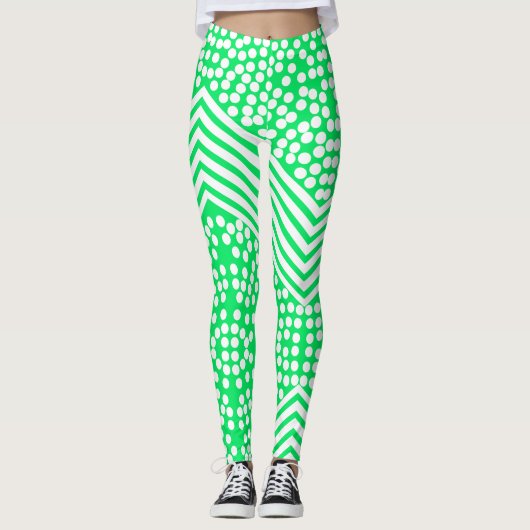 Funky gestippelde strepen Stoute Leggings (Voorkant)