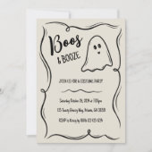 Funky Ghost Adult Halloween Party Uitnodiging (Voorkant)