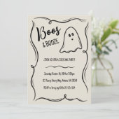 Funky Ghost Adult Halloween Party Uitnodiging (Staand voorkant)