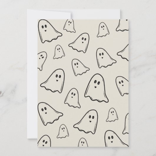 Funky Ghost Adult Halloween Party Uitnodiging (Achterkant)