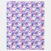 Funky Ghosts Kleurrijke Halloween Fleece Deken (Voorkant)