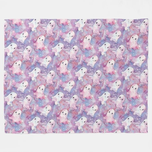 Funky Ghosts Kleurrijke Halloween Fleece Deken (Voorkant (Horizontaal))