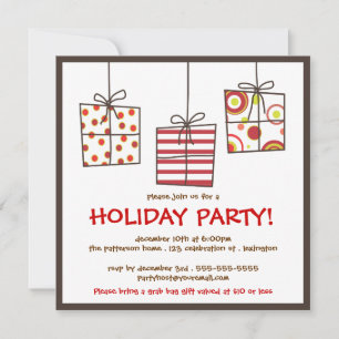Funky Gifts Holiday Grab Bag Party Uitnodiging