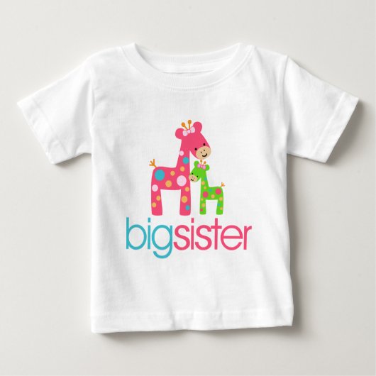 Funky Giraffe Big Sister Tshirt (Voorkant)