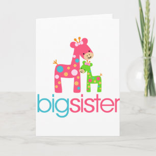 Funky Giraffe Big Sister Tshirt Kaart