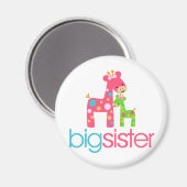 Funky Giraffe Big Sister Tshirt Magneet (Voorkant / Achterkant)