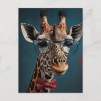 Funky Giraffe Hipster Funny Animal Portretten