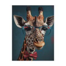Funky Giraffe Hipster Funny Animal Portretten