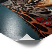 Funky Giraffe Hipster Funny Animal Portretten Foto Afdruk (Hoek)