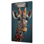 Funky Giraffe Hipster Funny Animal Portretten Klembord (Links)
