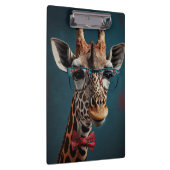 Funky Giraffe Hipster Funny Animal Portretten Klembord (Rechts)