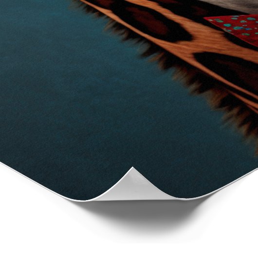 Funky Giraffe Hipster Funny Animal Portretten Poster (Hoek)