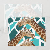 Funky Giraffe print Blauwgroen blauw dierenpatroon Briefkaart (Voorkant / Achterkant)